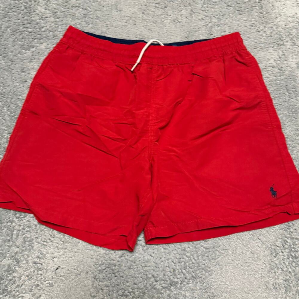 Polo Ralph Lauren Red Lined Swim Shorts Mens Large